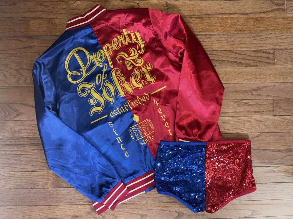 Harley Quinn Suicide Squad Bomber Jacket Sequin Bottoms XS/S Costume